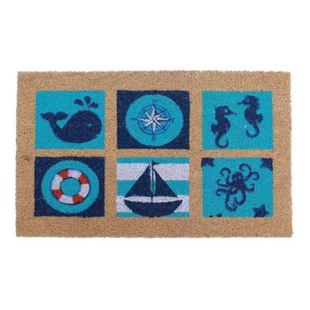 IMPORTS DECOR Sea Life Coconut Husk Mat 565PVC